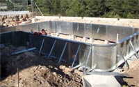Fijación estructura construcción de piscinas